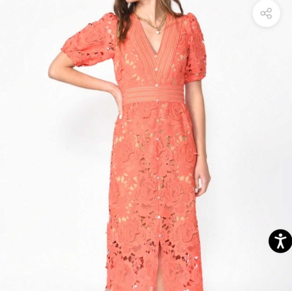 Adelyn Rae Adrian Crochet Lace Dress